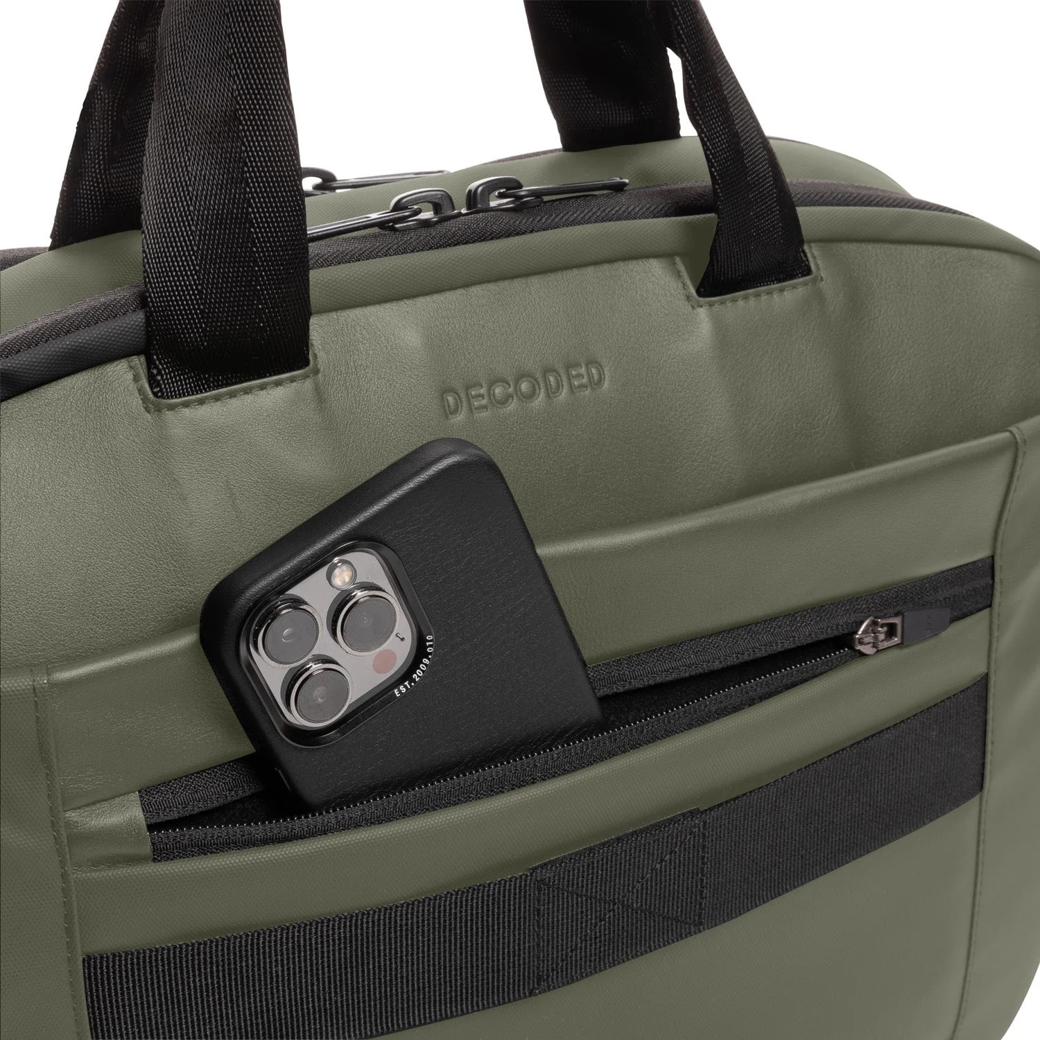 Leather Briefcase | Olive - Image 7