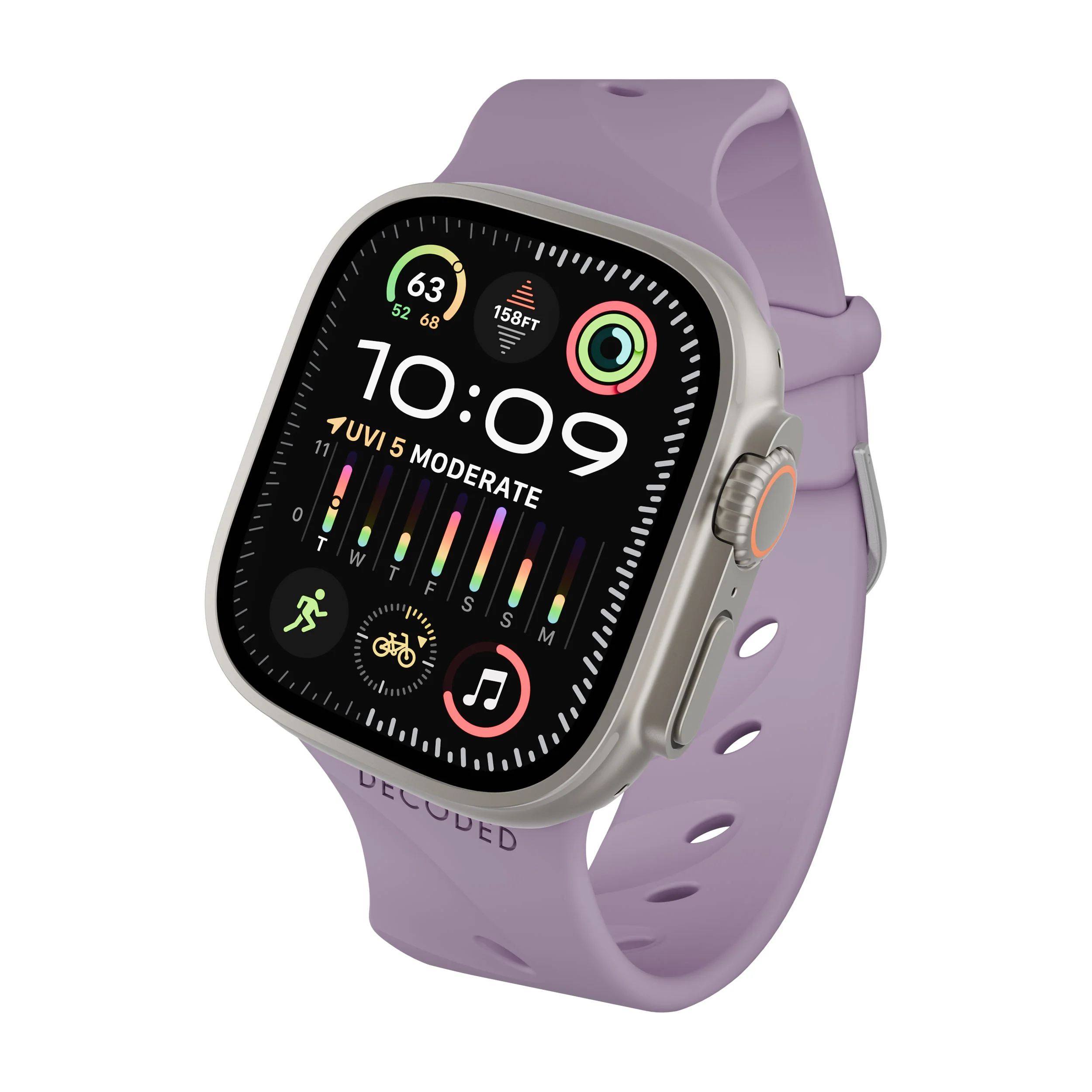 Silicone Ares Splice Buckle Watch Band | Purple Haze | 44mm to 49mm | D26AWS46ABS2PE - Image 5