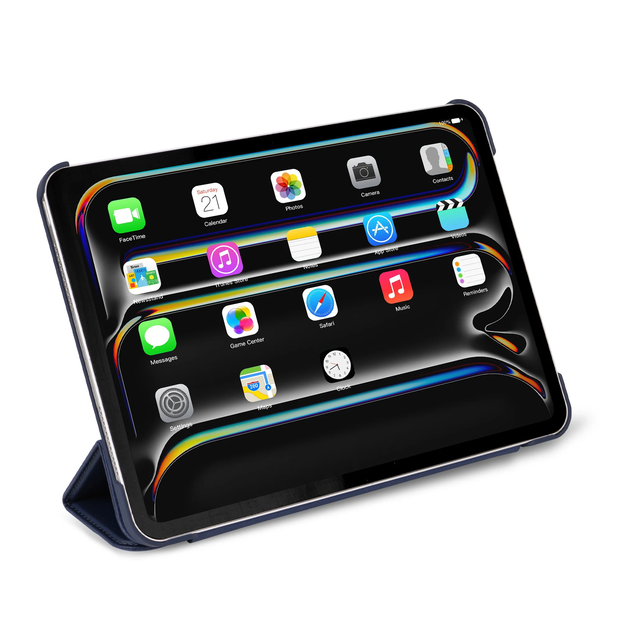Textured Silicone Slim Cover | Navy Peony | iPad Pro 11" M4 & M5 | D24IPAP11SC1NE - Image 8